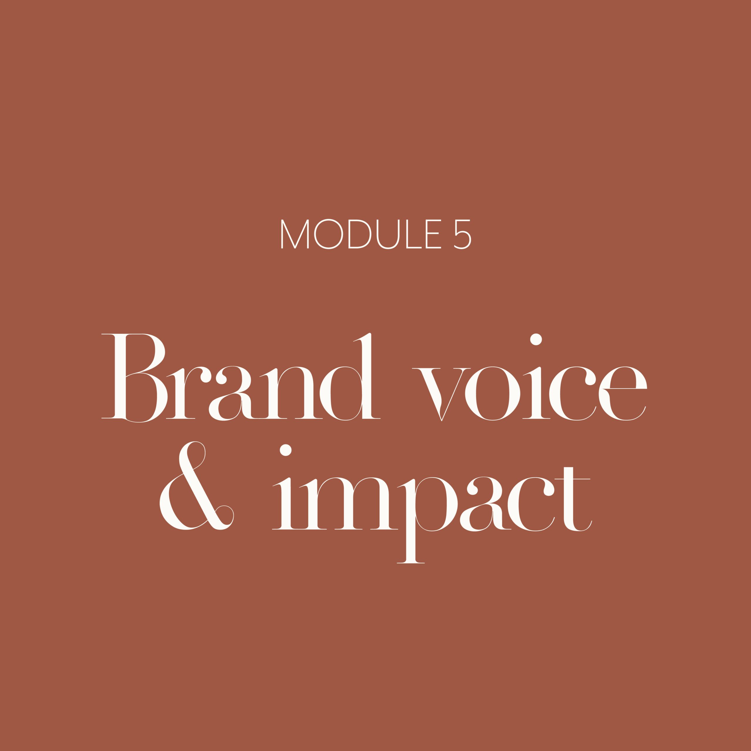 Brand voice & impact